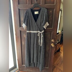 Maeve Anthropologie Black and White Maxi Dress